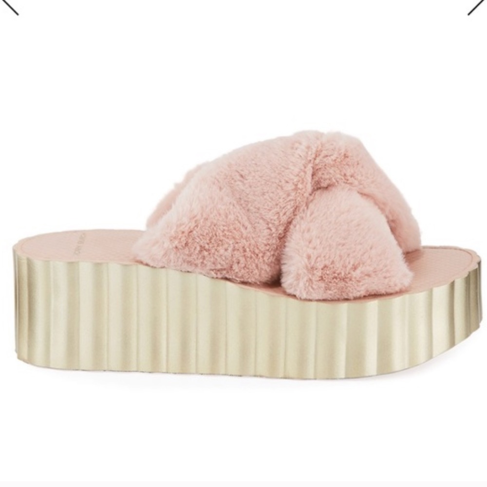 Tory Burch Fur Platform Sandals